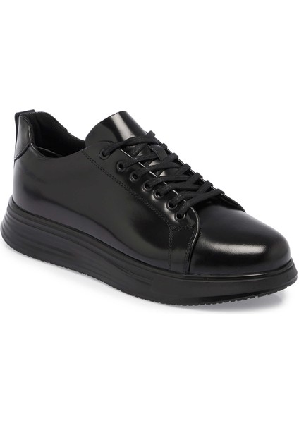 Siyah Hakiki Deri Erkek Sneaker - E24S1AY57101-A23