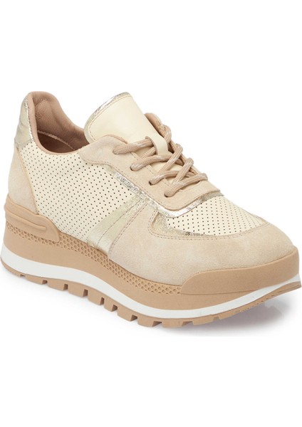 Bej Hakiki Deri Kadın Sneaker - K24S1AY67521-A25