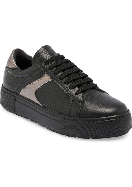 Siyah Hakiki Deri Kadın Sneaker - K24S1AY67569-A41