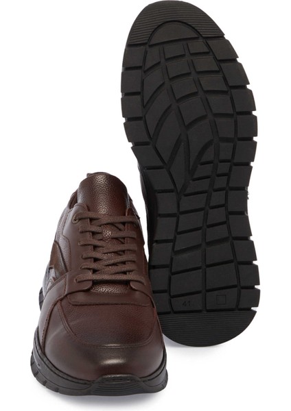 Kahve Hakiki Deri Erkek Sneaker - E24S1AY57095-A24 fırsatları