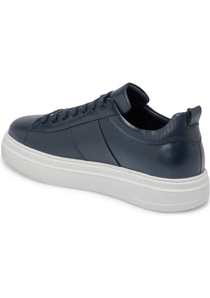 Lacivert Hakiki Deri Erkek Sneaker - E24S1AY57066-C72 fiyatları