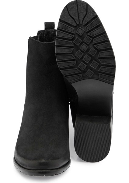 Siyah Hakiki Nubuk Deri Kadın Klasik Bot - K24K1BT67567-A64 fırsatları