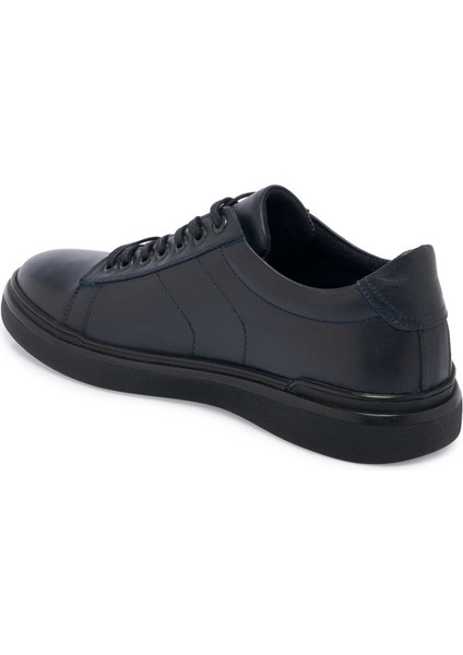 Lacivert Hakiki Deri Erkek Sneaker - E24S1AY56945-C72 fiyatları