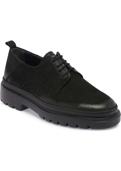 Siyah Hakiki Nubuk Deri Erkek Klasik Ayakkabı - E24S1AY57018-A64