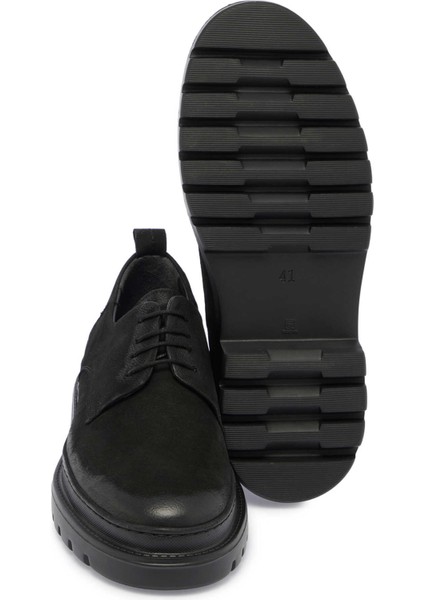 Siyah Hakiki Nubuk Deri Erkek Klasik Ayakkabı - E24S1AY57018-A64 fırsatları