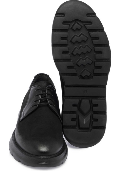 Siyah Hakiki Nubuk Deri Erkek Klasik Ayakkabı - E24S1AY57017-A64 fırsatları