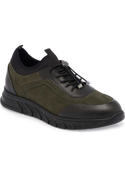Yeşil Hakiki Nubuk Deri Erkek Sneaker - E24S1AY56981-G98