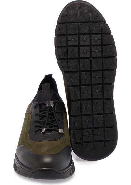 Yeşil Hakiki Nubuk Deri Erkek Sneaker - E24S1AY56981-G98 fırsatları