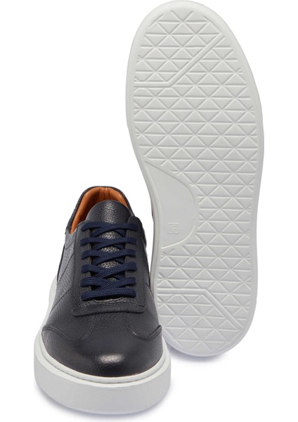 Lacivert Hakiki Deri Erkek Sneaker - E24S1AY56960-A38 fırsatları