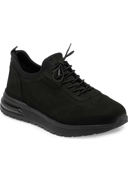 Siyah Hakiki Nubuk Deri Erkek Sneaker - E24S1AY57028-A64