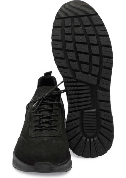 Siyah Hakiki Nubuk Deri Erkek Sneaker - E24S1AY57028-A64 fırsatları