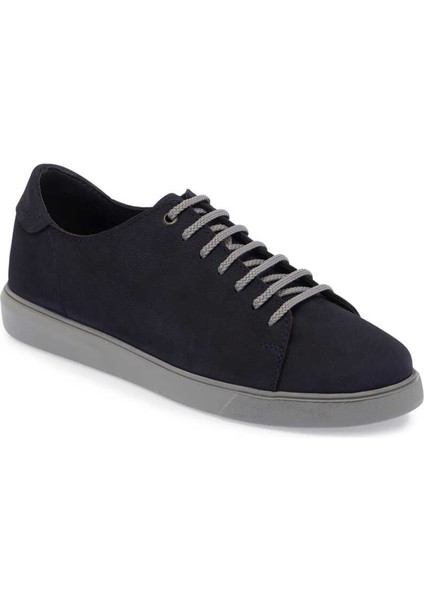 Lacivert Hakiki Nubuk Deri Erkek Sneaker - E24S1AY57093-C39