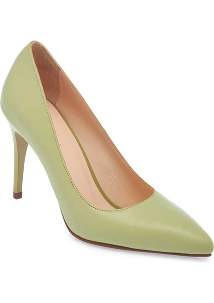 Yeşil Hakiki Deri Kadın Stiletto - K24S1AY67599-G81