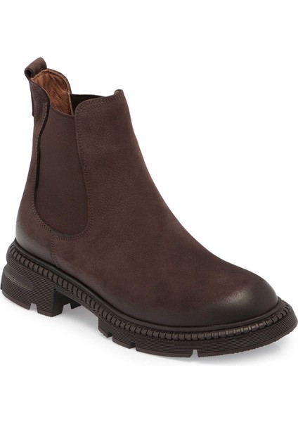 Kahve Hakiki Nubuk Deri Kadın Casual Bot - K24K1BT67509-A39