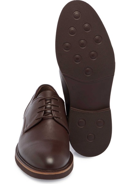 Kahve Hakiki Deri Erkek Klasik Ayakkabı - E24S1AY56953-A24 fırsatları