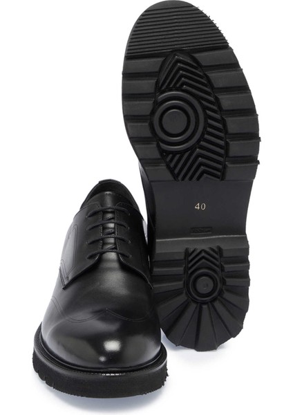 Siyah Hakiki Deri Erkek Klasik Ayakkabı - E24S1AY57005-A43 fırsatları