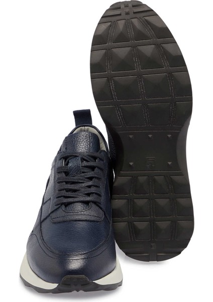 Lacivert Hakiki Deri Erkek Sneaker - E24S1AY56934-A38 fırsatları