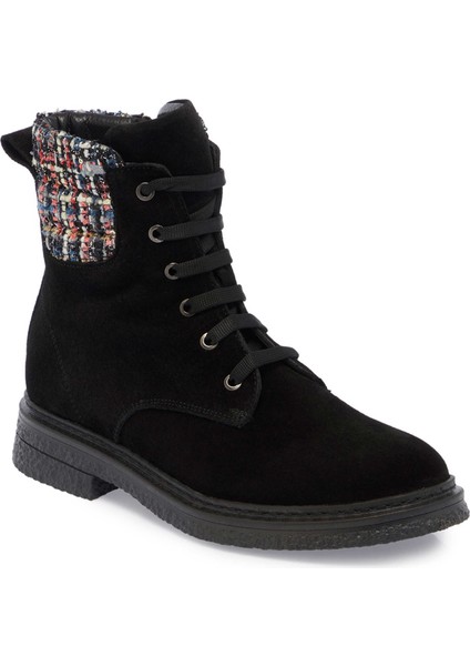 Siyah Hakiki Süet Deri Kadın Casual Bot - K24K1BT67661-A01