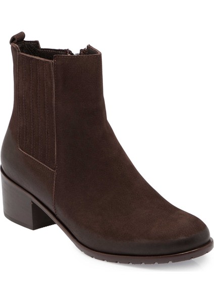Kahve Hakiki Nubuk Deri Kadın Klasik Bot - K24K1BT67567-A39