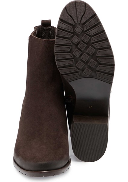 Kahve Hakiki Nubuk Deri Kadın Klasik Bot - K24K1BT67567-A39 fırsatları