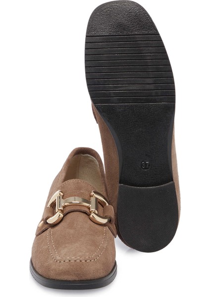 Bej Hakiki Süet Deri Kadın Loafer - K24S1AY67568-T86 fırsatları