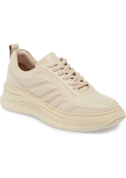 Bej Hakiki Deri Kadın Sneaker - K24S1AY67552-A25