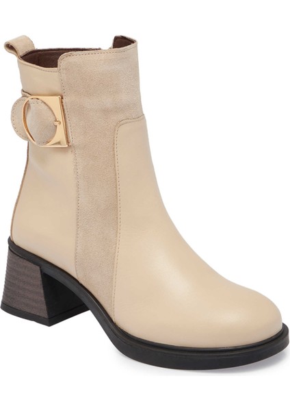 Bej Hakiki Deri Kadın Casual Bot - K24K1BT67561-U49