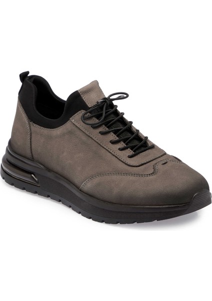 Gri Hakiki Nubuk Deri Erkek Sneaker - E24S1AY57028-A40