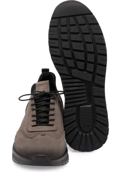 Gri Hakiki Nubuk Deri Erkek Sneaker - E24S1AY57028-A40 fırsatları