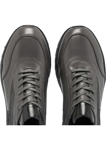Gri Hakiki Deri Erkek Sneaker - E24S1AY57026-B43 indirimleri