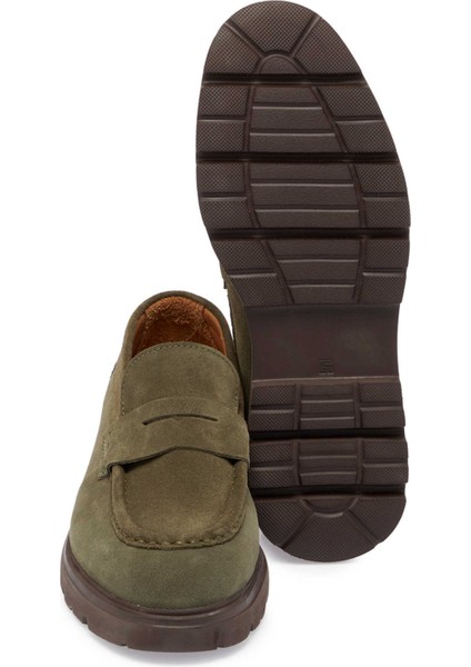 Haki Hakiki Süet Deri Erkek Loafer - E24S1AY56930-J86 fırsatları