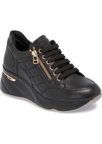 Siyah Hakiki Deri Kadın Sneaker - K24S1AY67723-A23
