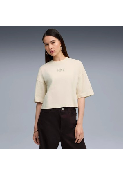 Kadın Krem Puma Premıum Ess Graphic Tee Krem Kadın T-Shirt