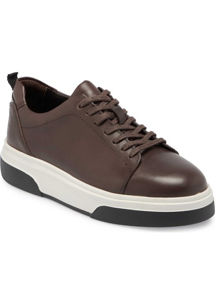 Kahve Hakiki Deri Erkek Sneaker - E24S1AY56937-B90