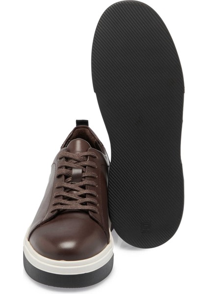 Kahve Hakiki Deri Erkek Sneaker - E24S1AY56937-B90 fırsatları