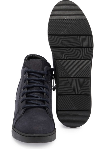 Lacivert Hakiki Nubuk Deri Kadın Casual Bot - K24K1BT67633-C39 fırsatları