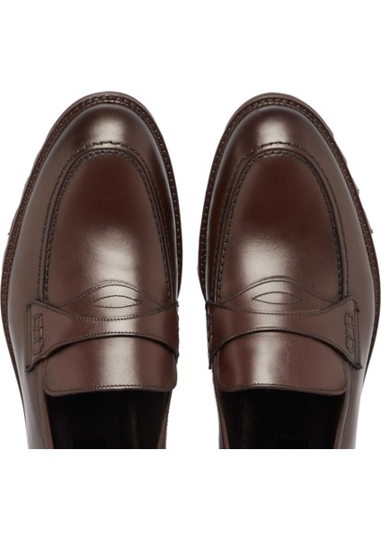 Kahve Hakiki Deri Erkek Casual Ayakkabı - E24S1AY56964-B90 indirimleri