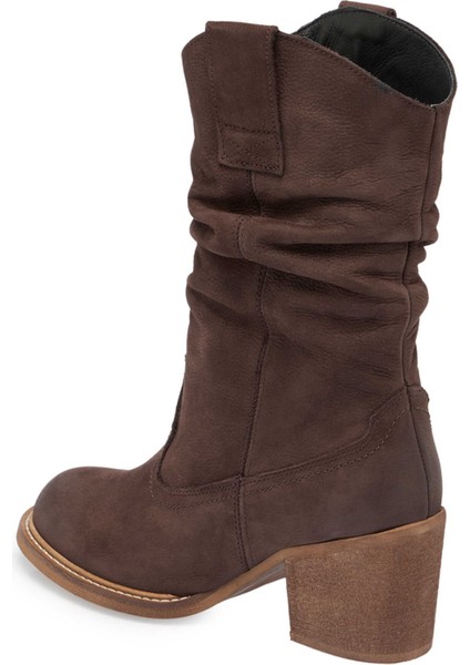 Kahve Hakiki Nubuk Deri Kadın Casual Bot - K24K1BT67590-A39 fiyatları