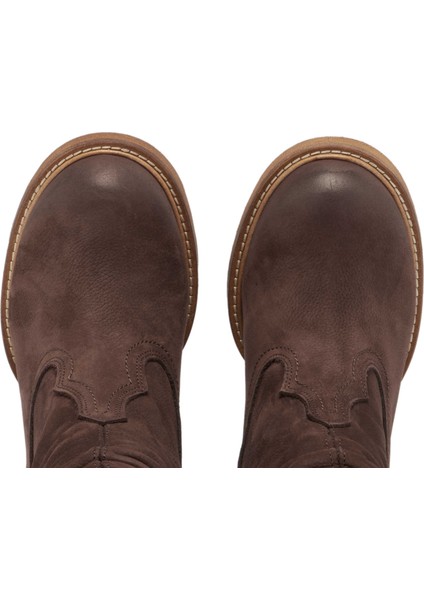 Kahve Hakiki Nubuk Deri Kadın Casual Bot - K24K1BT67590-A39 indirimleri