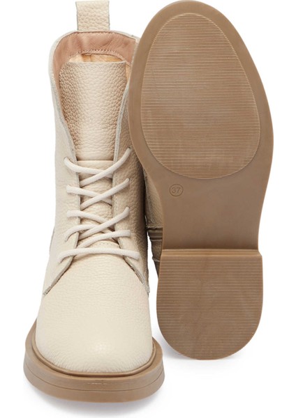 Ekru Hakiki Deri Kadın Casual Bot - K24K1BT67615-T5T fırsatları