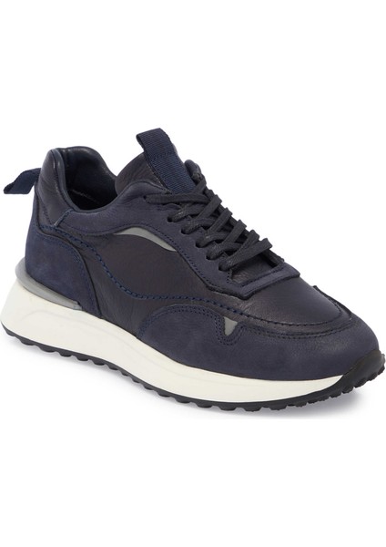 Lacivert Hakiki Deri Erkek Sneaker - E24S1AY56936-A31