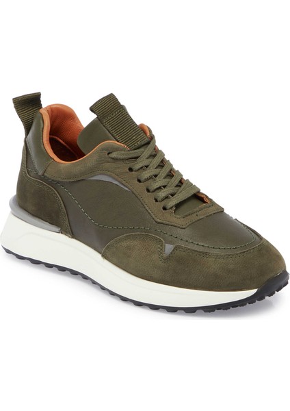 Yeşil Hakiki Deri Erkek Sneaker - E24S1AY56936-H48
