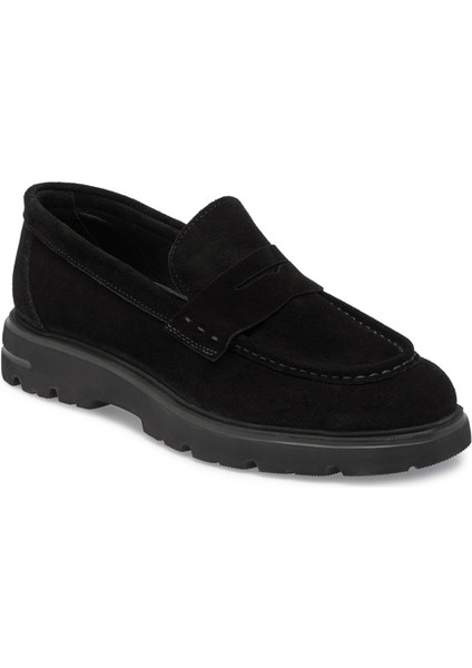 Siyah Hakiki Süet Deri Erkek Loafer - E24S1AY56930-A01
