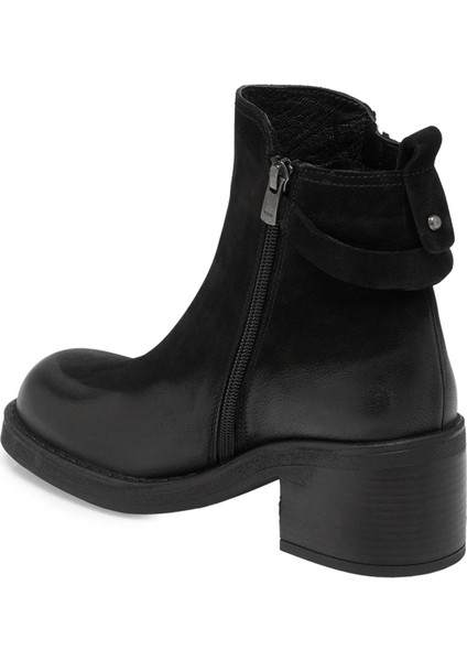 Siyah Hakiki Nubuk Deri Kadın Klasik Bot - K24K1BT67654-A64 fiyatları