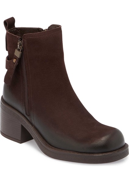 Kahve Hakiki Nubuk Deri Kadın Klasik Bot - K24K1BT67654-A39