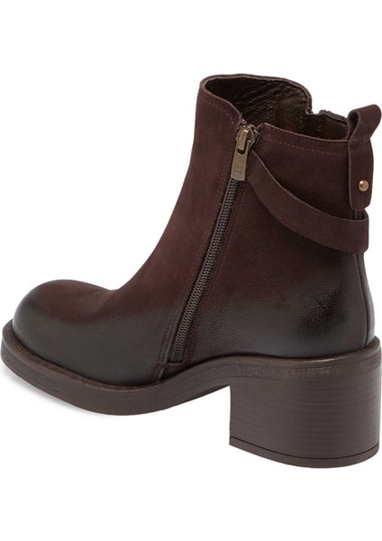 Kahve Hakiki Nubuk Deri Kadın Klasik Bot - K24K1BT67654-A39 fiyatları