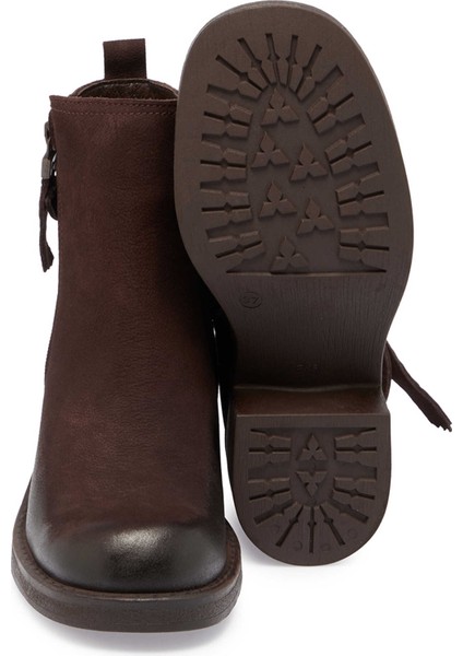 Kahve Hakiki Nubuk Deri Kadın Klasik Bot - K24K1BT67654-A39 fırsatları