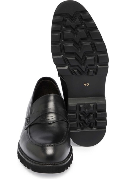 Siyah Hakiki Deri Erkek Casual Ayakkabı - E24S1AY56964-A43 fırsatları