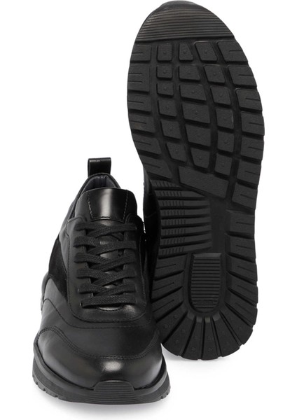 Siyah Hakiki Deri Erkek Sneaker - E24S1AY57026-A23 fırsatları
