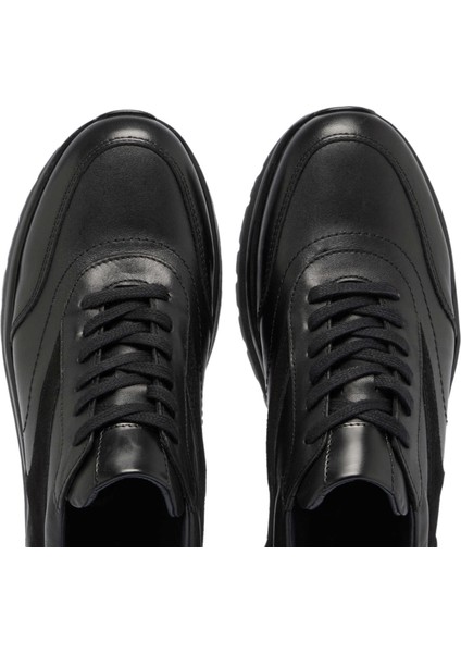 Siyah Hakiki Deri Erkek Sneaker - E24S1AY57026-A23 indirimleri
